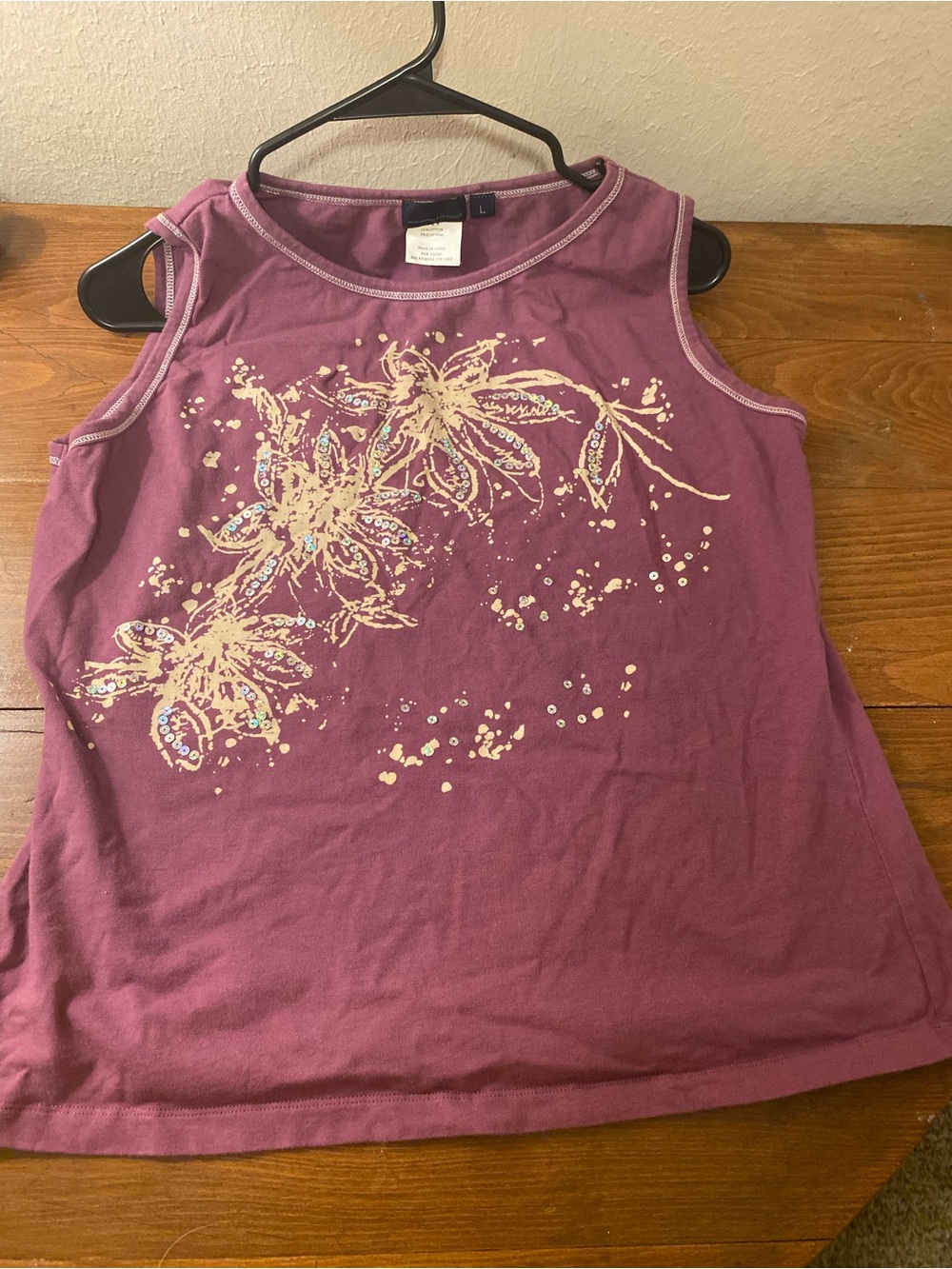 Women’s Y2K Cyber Embellished Maroon Boxy Tank SzL